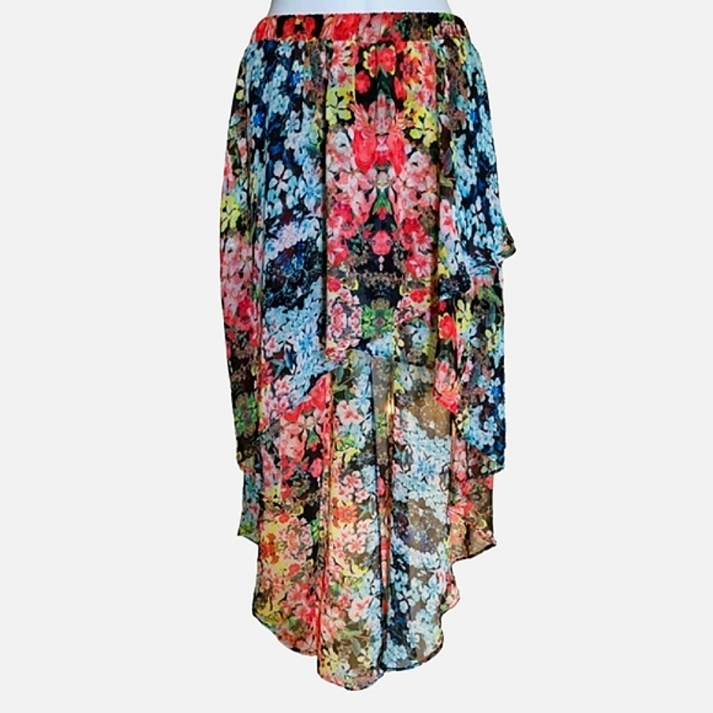 JOE Benbasset Asymmetrical High Low Floral Skirt, Size M